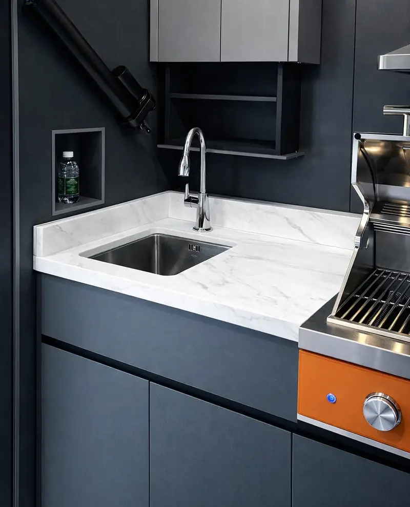 Plan de travail en Sintered Stone : option pour cuisine d'extérieur Nox