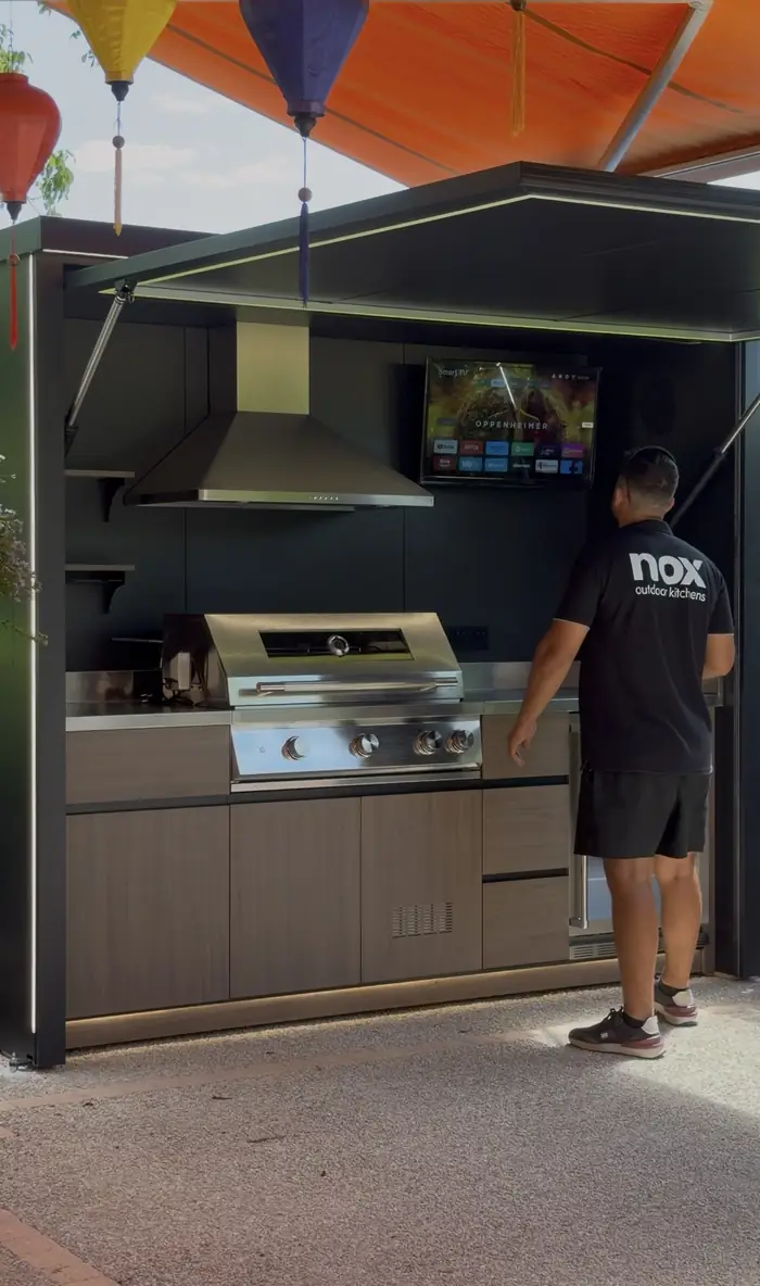 Cuisine d'extérieur installée à Lamagdelaine